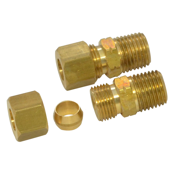 ข้อต่อทองเหลืองตรงตาไก่ 5/16 เกลียวแป๊บนอก