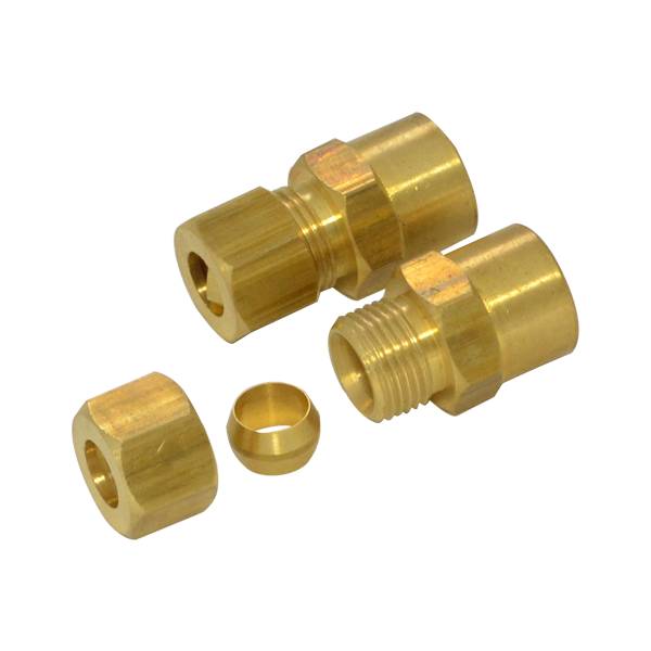 ข้อต่อทองเหลืองตรงตาไก่ 5/16 เกลียวแป๊บใน