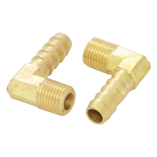 ข้องอทองเหลือง 90 องศา เกลียวแป๊บนอก สวมสายยาง 3/8 