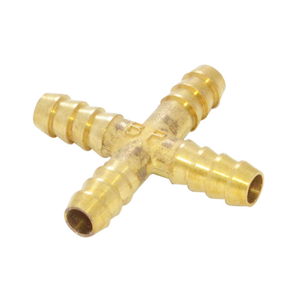 สี่ทางทองเหลืองฟอร์กซิ่ง สวมสายยาง 3/8