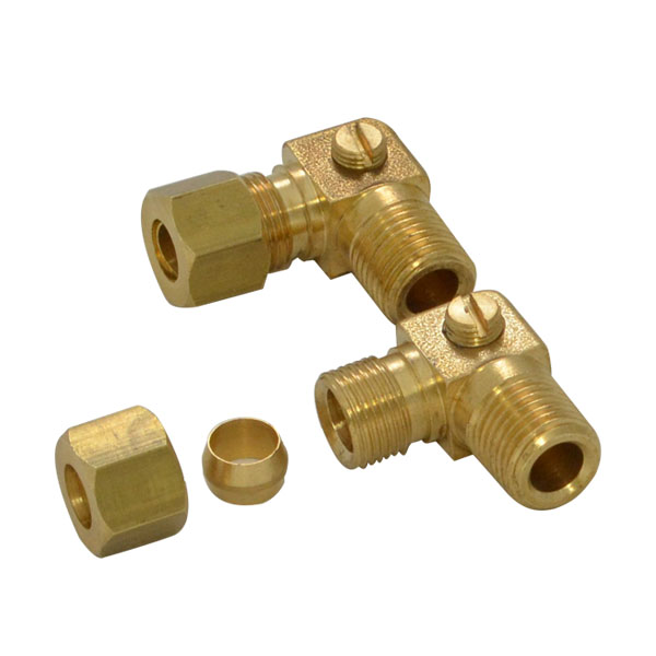 ข้อต่อทองเหลืองฉาก มีตัวปรับ